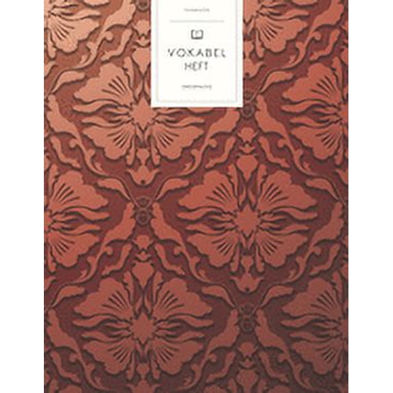 Vokabelheft : Europäisches Vintagemuster Orangerot. 3 Spalten für Vokabeln. 120 Seiten mit schönem Design. Dreispaltiges Buch mit Soft Cover 8.5x11 Zoll, ca. DIN A4 21.6x27.9cm. (Paperback)