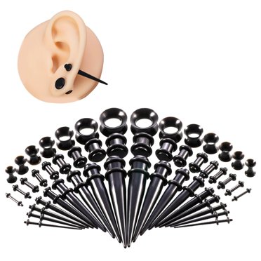 Body Candy 4G 2Pc Unisex Ear Expanders White Acrylic Straight Taper Ear ...