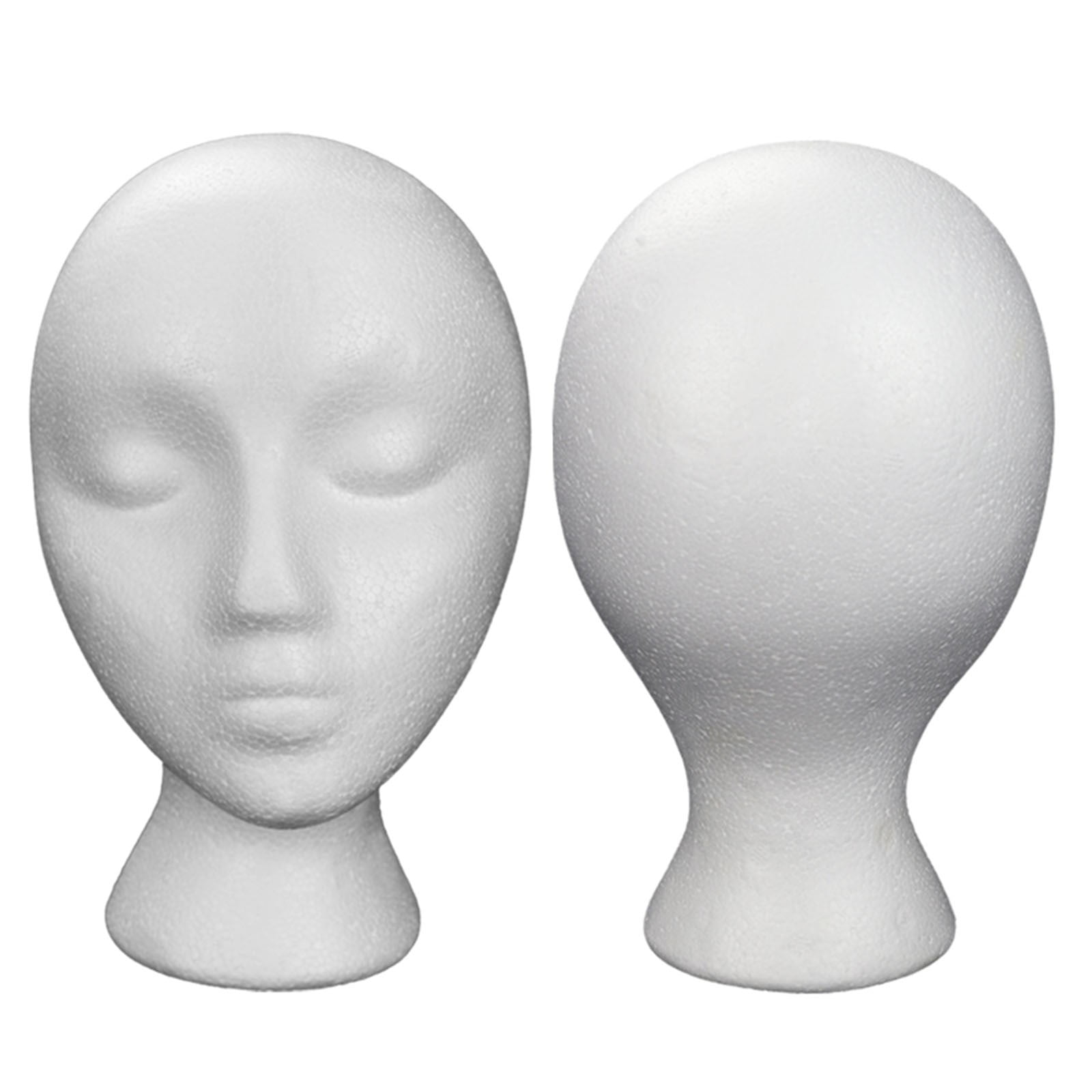 Displays2go PU Foam Mannequin Bust — Teal Suede, Adjustable Height, Gold Base, For Countertop Display