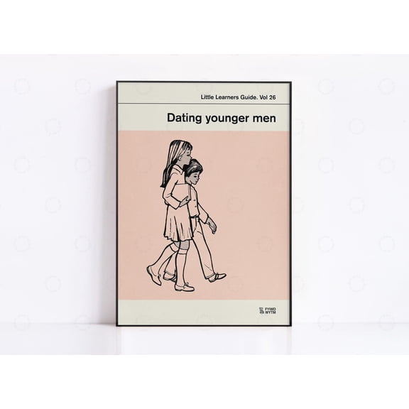 Vol 26. Dating Younger Men - Retro Poster, Retro Book Cover, Vintage Print, Book Wall Art, Mid Century Print, Trendy Print, Quote Print Wall Art, Modern Wall Decor, 24x36 UNFRAMED