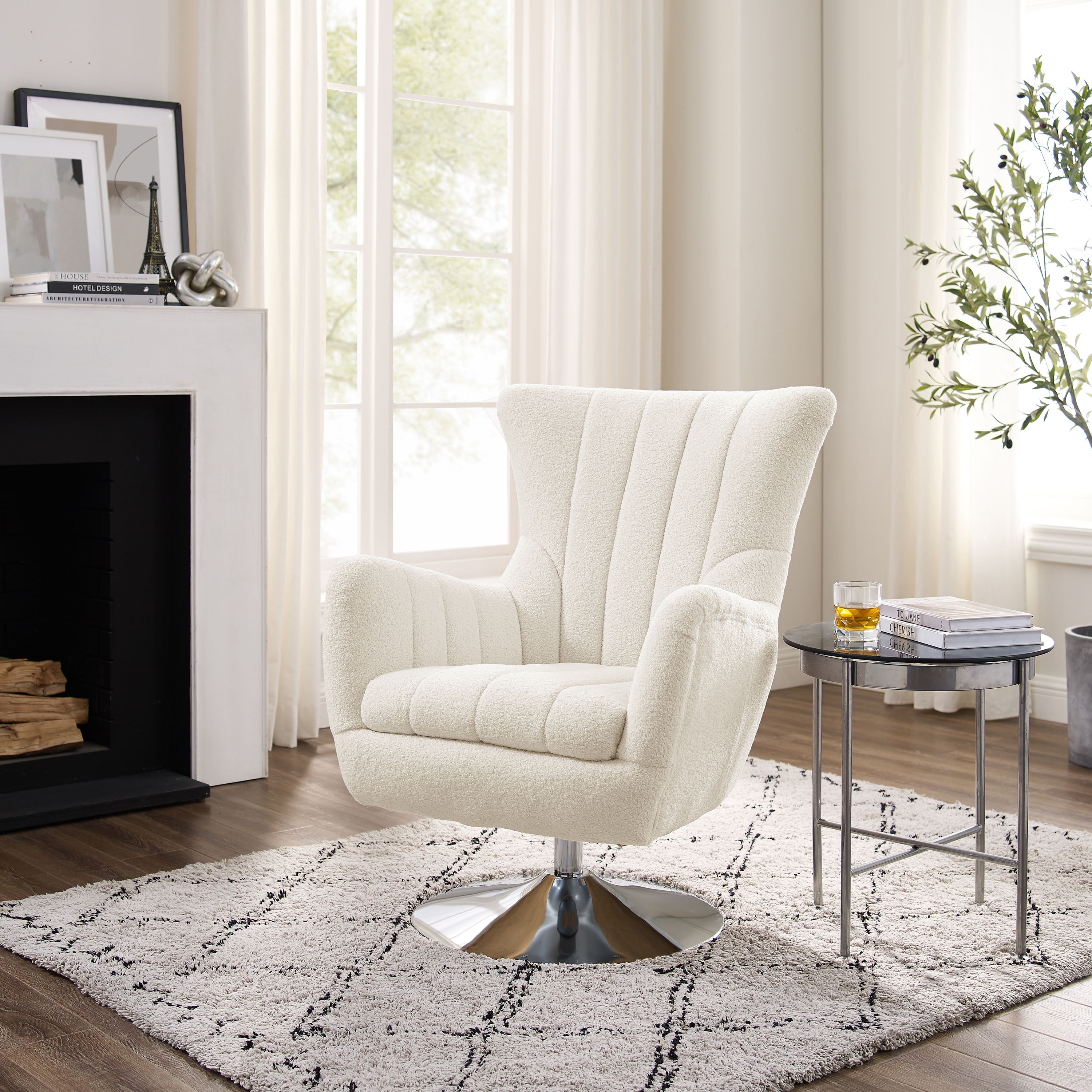 Swivel chair chrome base sale