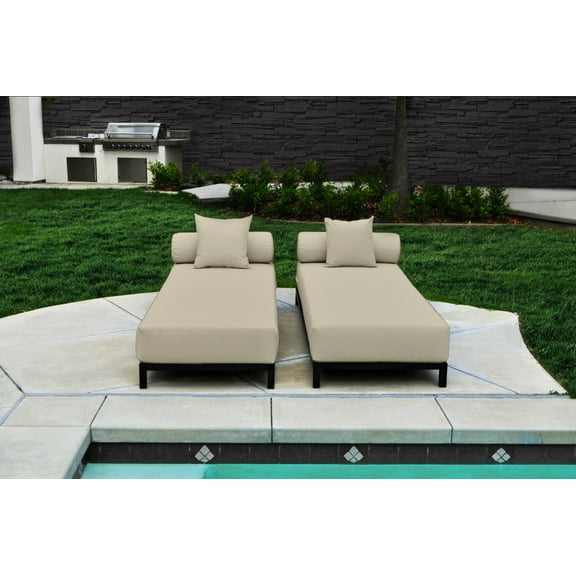 Volantes Outdoor Beige Chaise Lounger