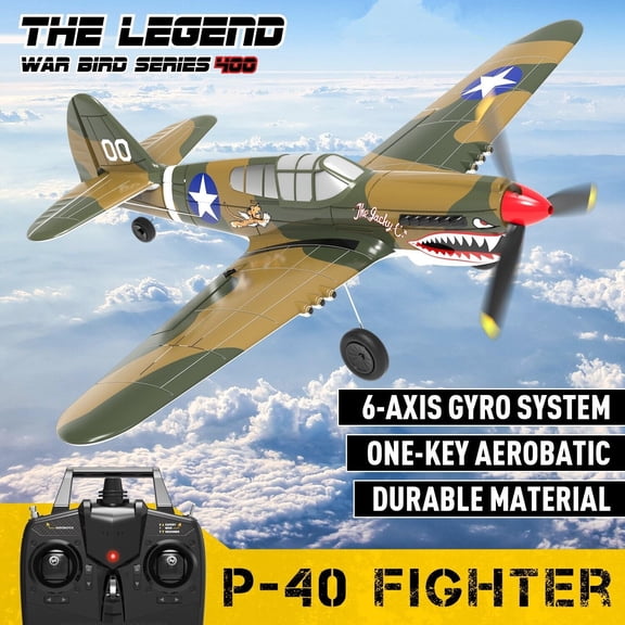 Volantex P40 RC Plane 4CH 2.4G Fighter 6Axis Gyro Aerobatic Aircraft Model Toys Gift