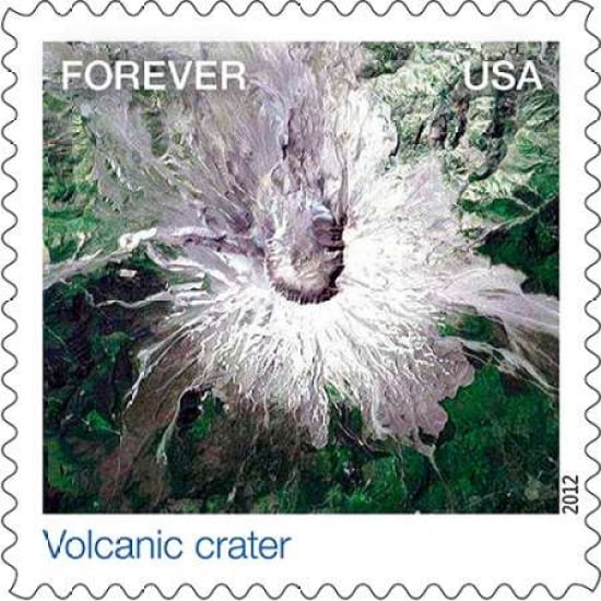 Volcanic Crater Canvas Art - US POSTAL SERVICE (24 x 24)