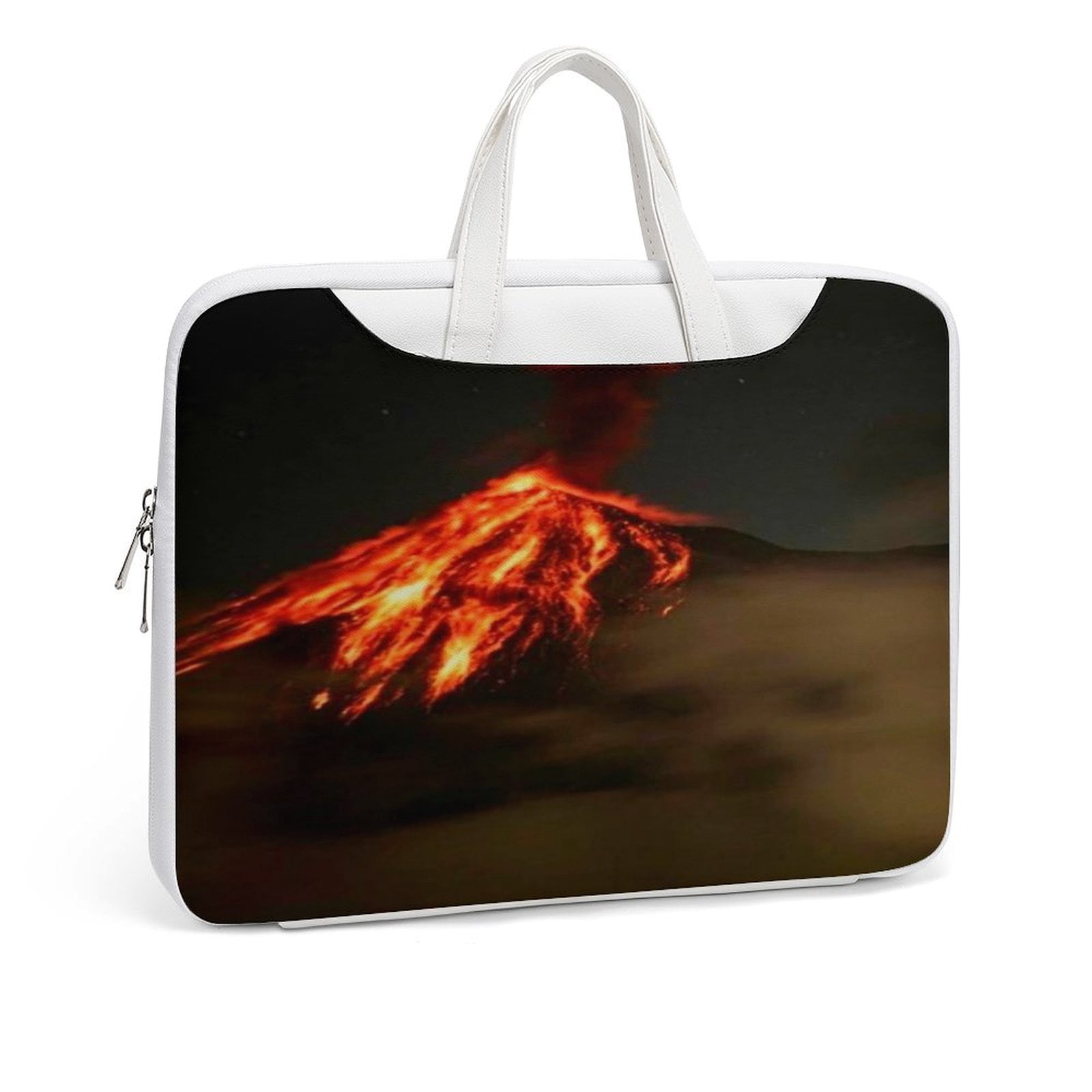 Volcanic Eruption Glowing PU Leather Laptop Bag Women Man Office ...