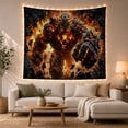 thumbnail image 1 of Volcanic Lava Monster Bursting Through Fire, Dramatic Fantasy Illustration, Halloween Gift for Monster Fans, Creature Wall Art, Tapestry Wall Hanging for Gaming Room and Dorm, 1 of 7