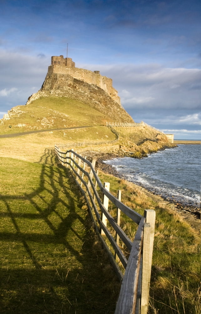 Volcanic Mound Called Beblowe Craig Holy Island Berwick England Canvas Art - John Short Design Pics (11 x 17)