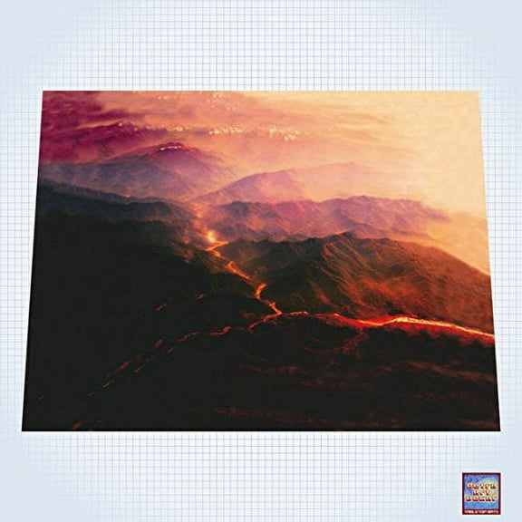 Volcanic Mountain Range - #GM302 - 60" x 80" (4' x 6' plus) Fleece Table Top Gaming Mat
