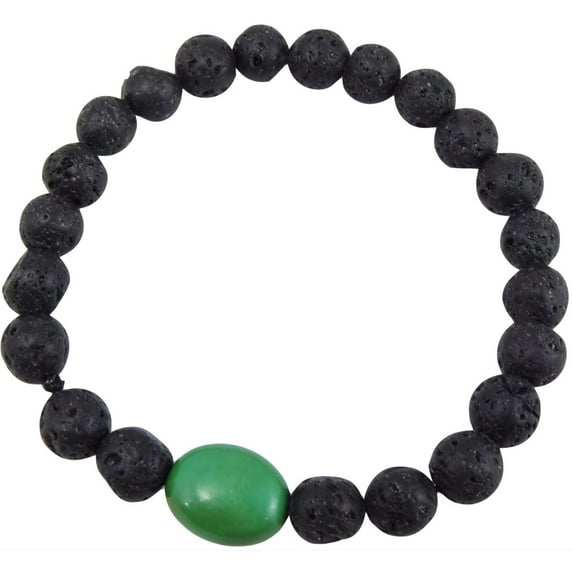 Volcanic Natural Lava and Large Turquoise Yoga Healing Wrist Mala Bracelet CL-10