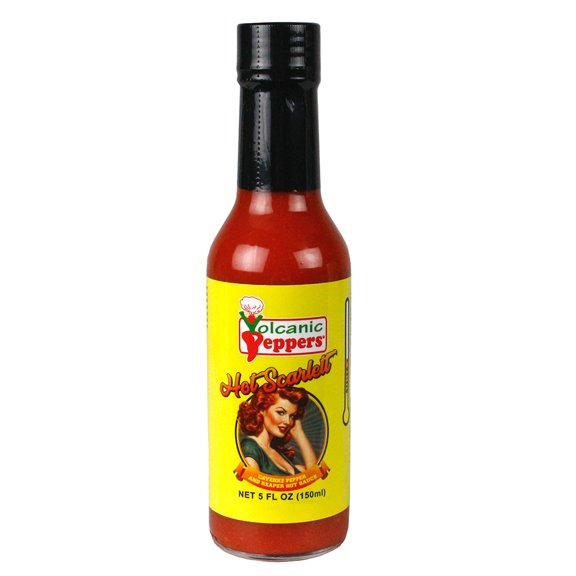 Volcanic Peppers Hot Scarlett Cayenne and Reaper Hot Sauce 5 oz Medium Heat VPHOTSCARLETT