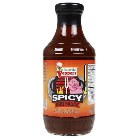 Volcanic Peppers Spicy BBQ Sauce 16 Oz Bottle Sweet Smokey Spicy LAVASBB