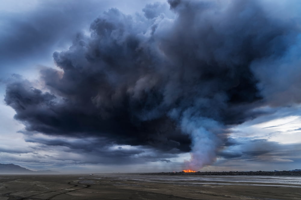 Volcanic Plumes with poisonous gases Holuhraun Fissure Eruption Iceland Canvas Art - Panoramic Images (27 x 9)