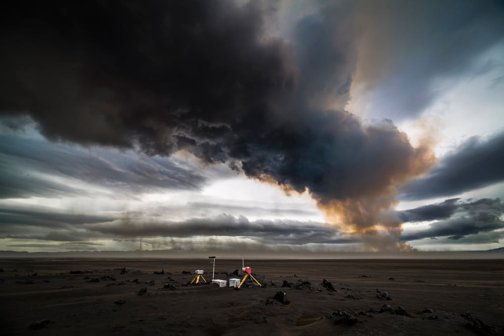 Volcanic Plumes with poisonous gases Holuhraun Fissure Eruption Iceland Canvas Art - Panoramic Images (27 x 9)