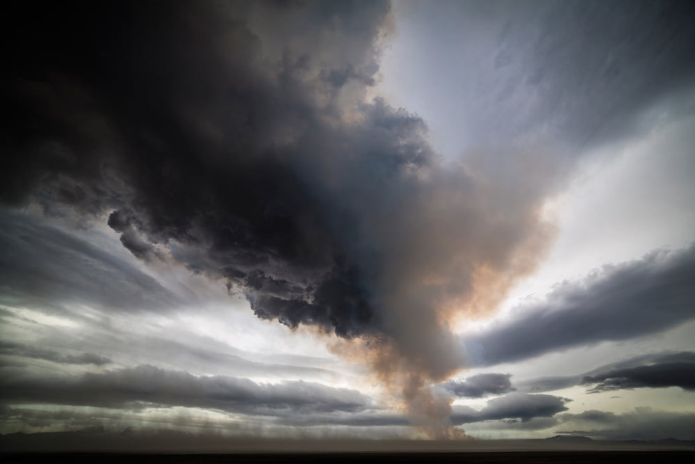 Volcanic Plumes with poisonous gases Holuhraun Fissure Eruption Iceland Canvas Art - Panoramic Images (36 x 12)