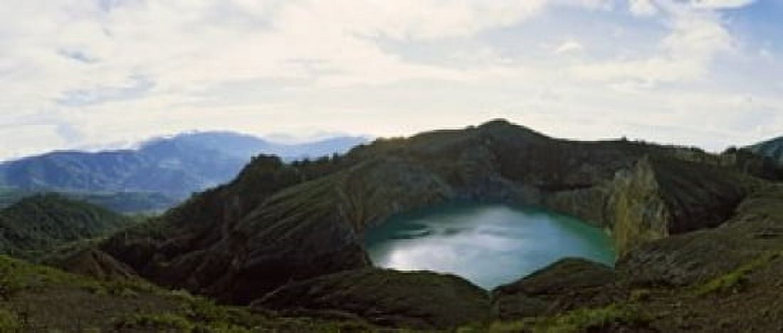 Volcanic lake on a mountain Mt Kelimutu Flores Island Indonesia Canvas Art - Panoramic Images (15 x 6)