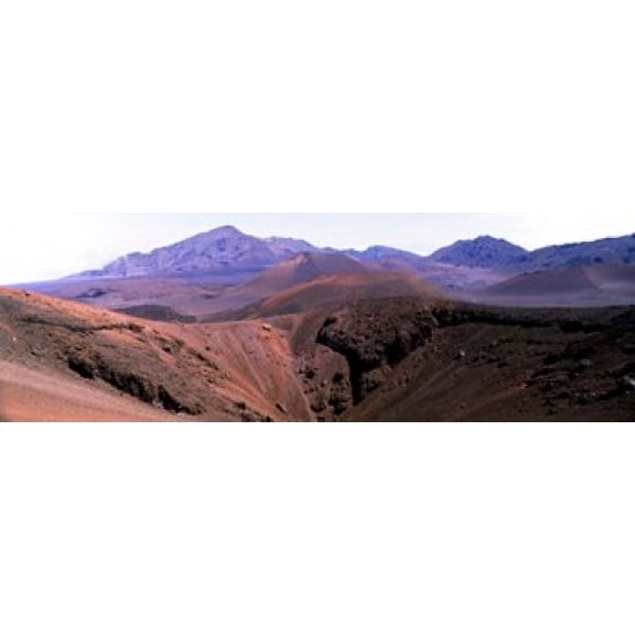 Volcanic landscape with mountains in the background Haleakala National Park Maui Hawaii USA Canvas Art - Panoramic Images (18 x 6)