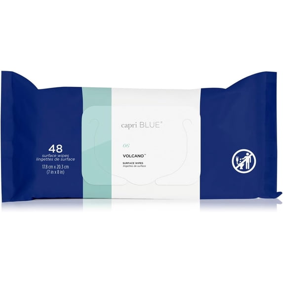 Volcanic multi-surface wipes - multi-purpose cleaning wipes with grapefruit and citrus essential oils - safe for countertops, walls, etc. - non-toxic, vegan and cruelty-free (48 pack)