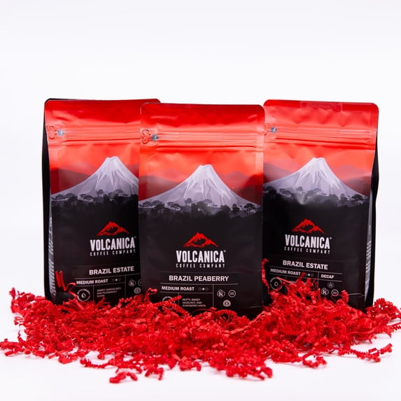 Volcanica Coffee Brazilian Coffee Gift Box - 3 Pack Gift Box / French Press