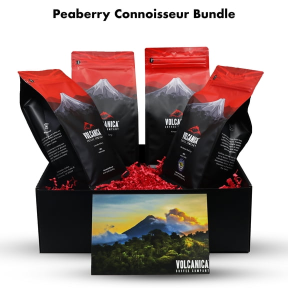 Volcanica Coffee Peaberry Coffee Connoisseur Gift Box - Whole Bean