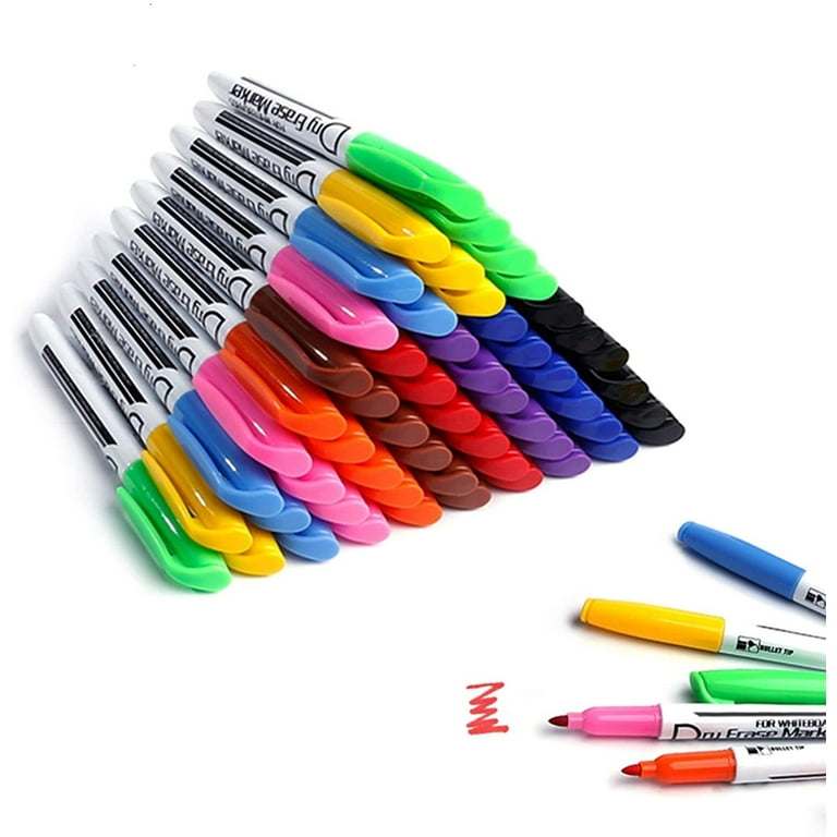 Volcanics Dry Erase Markers Bulk Pack of 60 Low Odor Fine Whiteboard  Markers Pens , 10 Assorted Colors for Whiteboard Dry Erase Calendar 