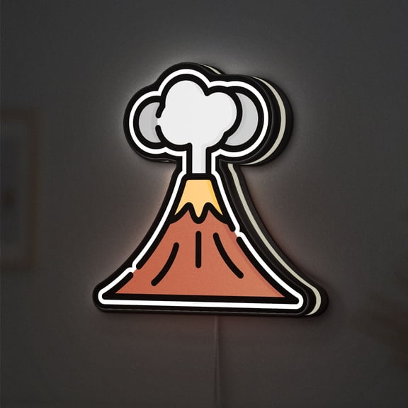 Volcano 3D Novelty Light Box, Dramatic Nature Scene Light for Earth Science Rooms and Eco Themed Decor (Width 20 inch, 50cm)
