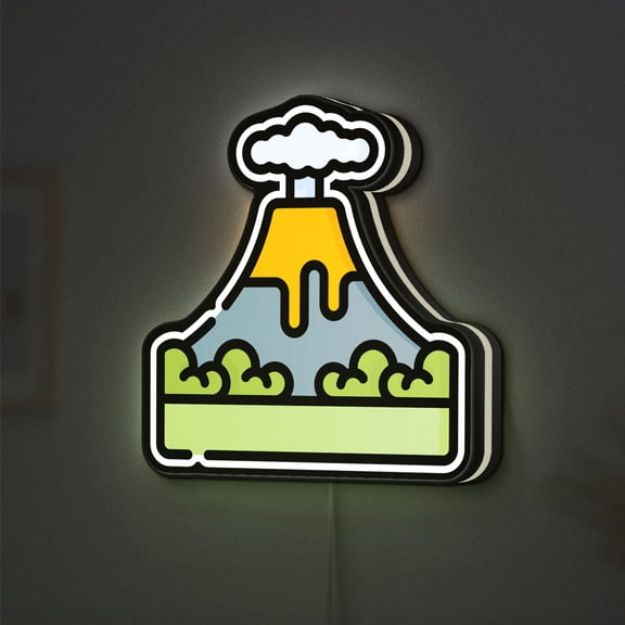 Volcano 3D Novelty Light Box, Explosive Earth Scene Lamp for Eco Education and Adventure Decor (Width 12 inch, 30cm)