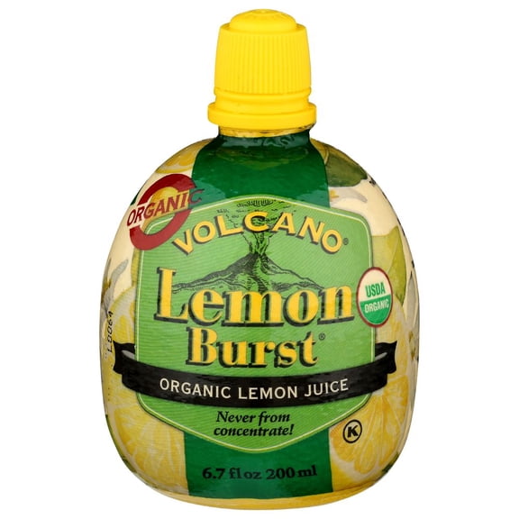 Volcano Bursts Organic Lemon Juice, 6.7 Ounce -- 12 per Case.