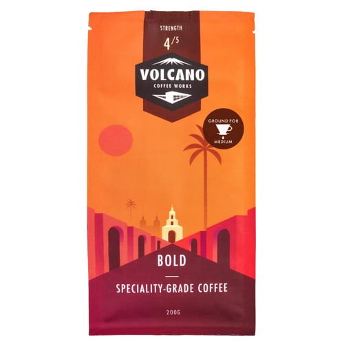 Volcano Coffee Works Bold Colombia Ground Coffee 200g, British Import (Pack of 2)