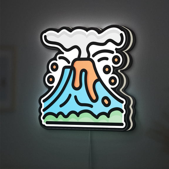 Volcano Eruption 3D Novelty Light Box, Fiery Mountain Decor for Science Spaces and Nature Enthusiasts (Width 16 inch, 40cm)