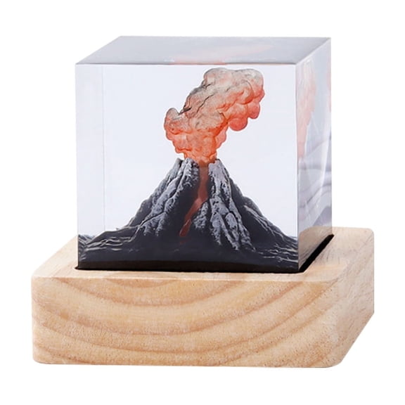 Volcano Eruption Crystal Epoxy Resin Night Light Lamp For Home Bedroom Decor Includes 1X Night Light Weight 0.64 Lbs
