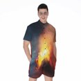thumbnail image 1 of Volcano Eruption Short Sleeve Men'S Rompers Casual Summer Jumpsuits Outfit, 1 of 4