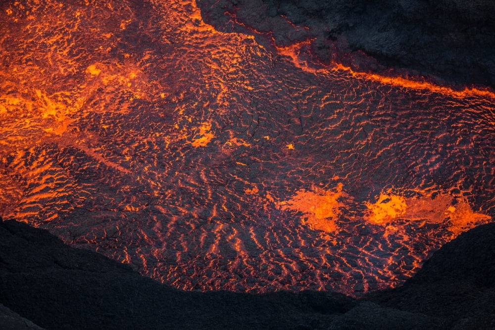 Volcano Eruption at the Holuhraun Fissure near the Bardarbunga Volcano Iceland Canvas Art - Panoramic Images (27 x 9)