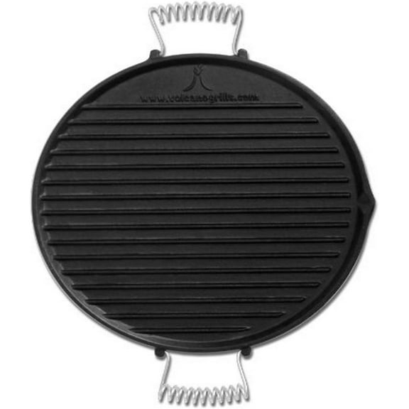 Volcano Grills Reversible Cast Iron Griddle & Skillet 40-013 Pre-Seasoned Double-Sided Grill Pan for Camping, Outdoor Cooking & Kitchen Use, Heavy Duty Non-Stick Cast Iron