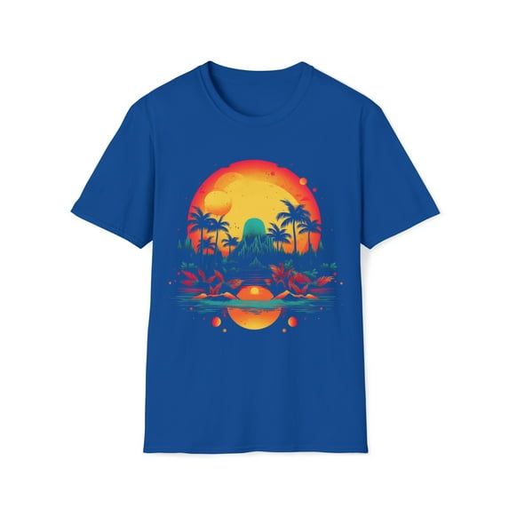 Volcano Hawaii Sun Set Unisex Softstyle T-Shirt Boho Style