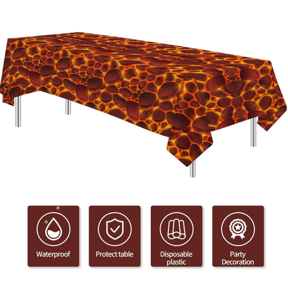 Volcano Hot Lava Party Tablecloth Decor 3 Pack 54in x 108in