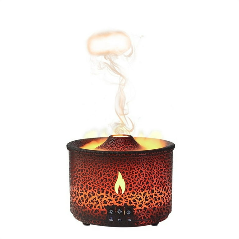Volcano Humidifier 360ml Aromatherapy Diffuser with Flame and Volcano Mist  Mode 