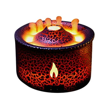 Volcano Humidifier Quiet Flame Diffuser: 300ml Spray Humidifier With 2 Modes Fire Mist Waterless Auto Shut Off Aromatherapy Diffuser With Remote Control For Bed