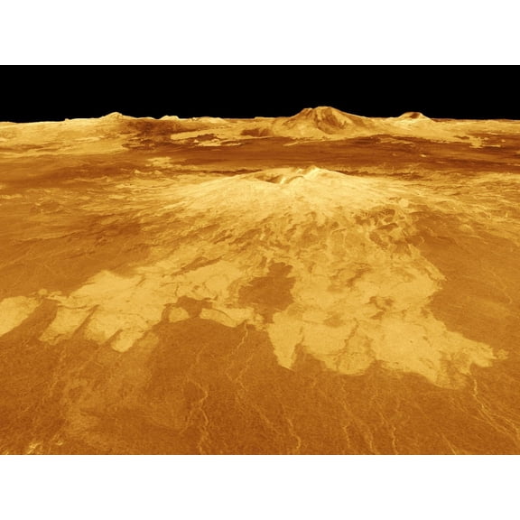 Volcano Named Sapas Mons On Venus. This 1990-91 Computer-Generated Image Incorporates Hues From Color Images Recorded By The Soviet Venera-13 And Venera-14 Missions Of 1981. History (36 x 24)