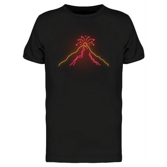 Volcano Neon Sign T-Shirt Men -Image by Shutterstock, Male Large