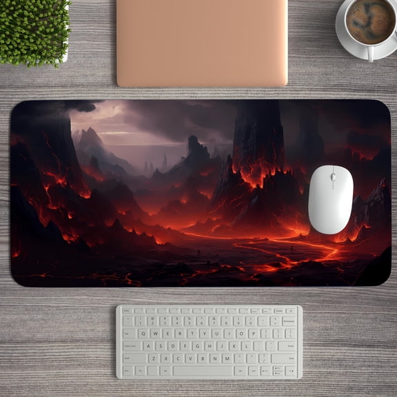Volcano Play Mat,Volcano Lovers Desk Decor,Fantasy Desk Mat,Mystical Volcano Gaming Mouse Pad,Cosmic Desk Mat,Gift for GamerMousepad Playmat