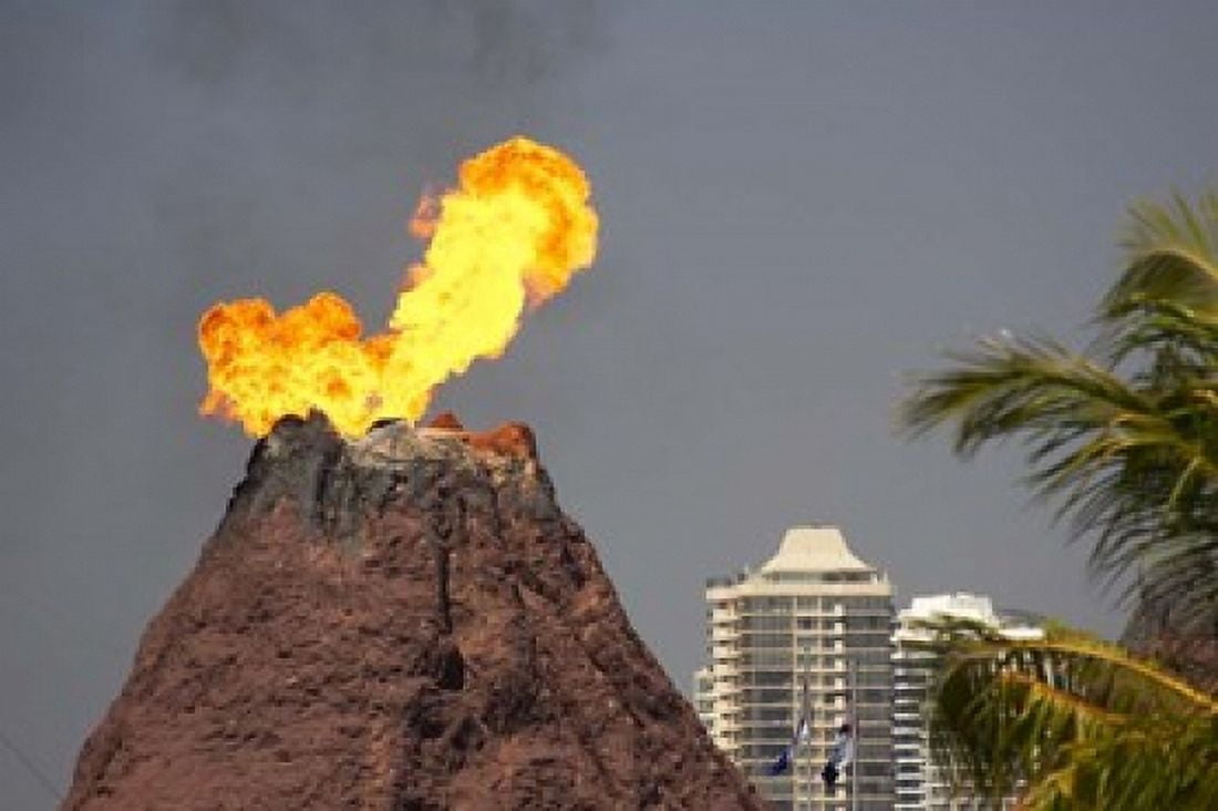 Volcano Sea World Gold Coast Queensland Australia Canvas Art - David Wall DanitaDelimont (26 x 17)
