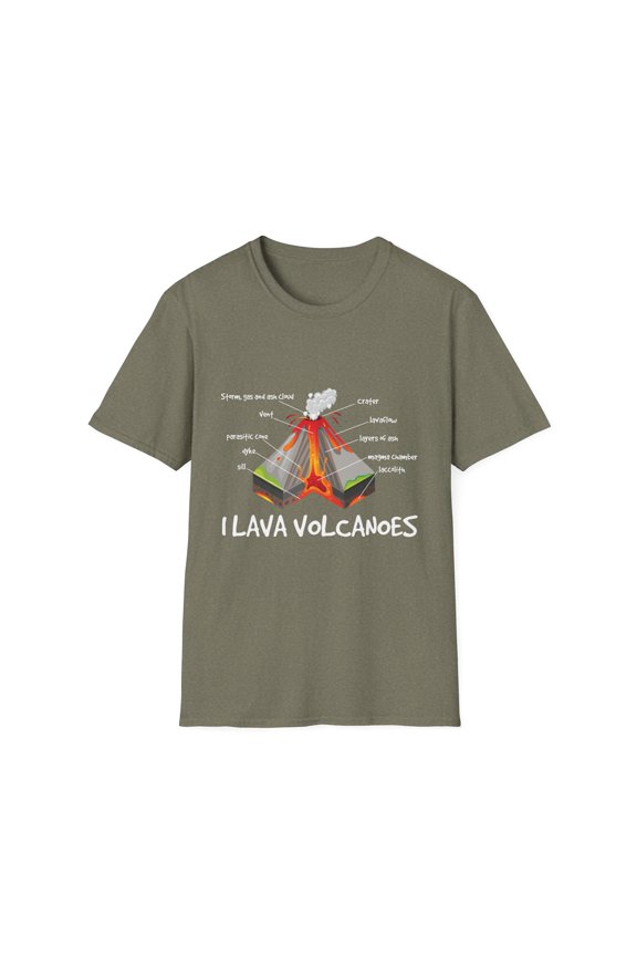 Volcanoes Enthusiast Science Educators Quote Gift | Funny Magma Illustration Graphic Men Women Unisex Softstyle T-Shirt