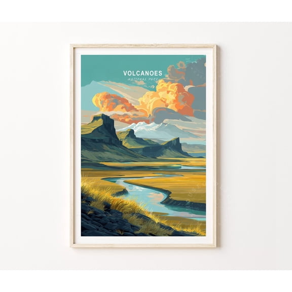 Volcanoes National Park Hawaii Kilauea Lava Nature Art Print, Unframed Paper Poster 8x10in