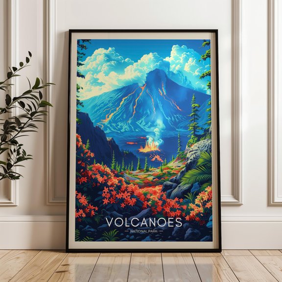 Volcanoes National Park Print, Hawaii Travel Art Print, Unframed Paper Poster 8x10in