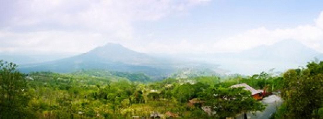 Volcanos and Lake Batur Kintamani Bali Indonesia Canvas Art - Panoramic Images (30 x 12)
