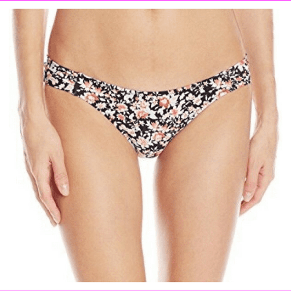 Volcom Desert Bloom Modest Bikini Bottom in Black (Women's Junior, XLarge)