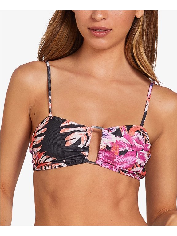 BLACK Juniors' U Da Palm Croplette Bikini Swim Top, US Small