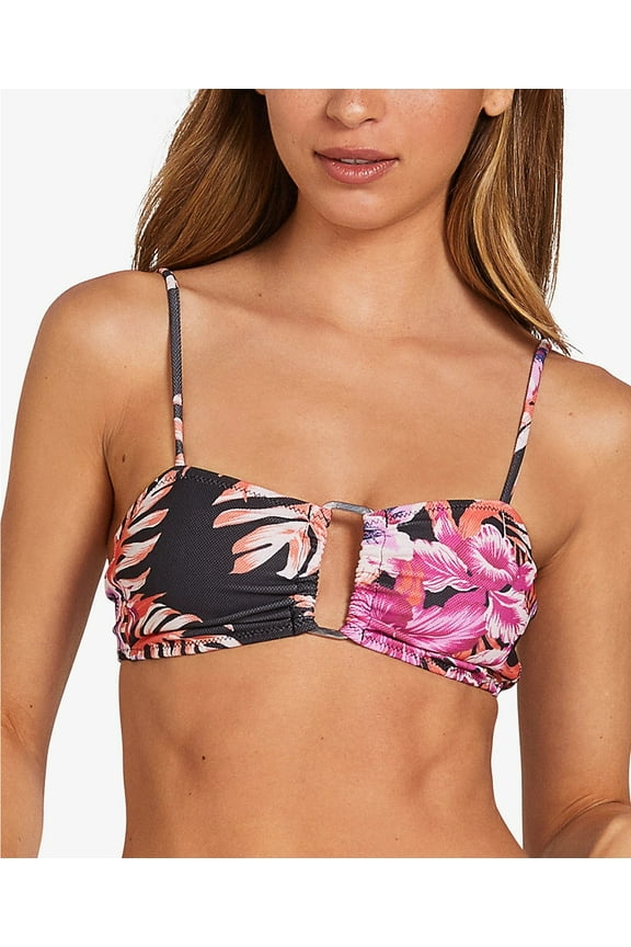 BLACK Juniors' U Da Palm Croplette Bikini Swim Top, US X-Small