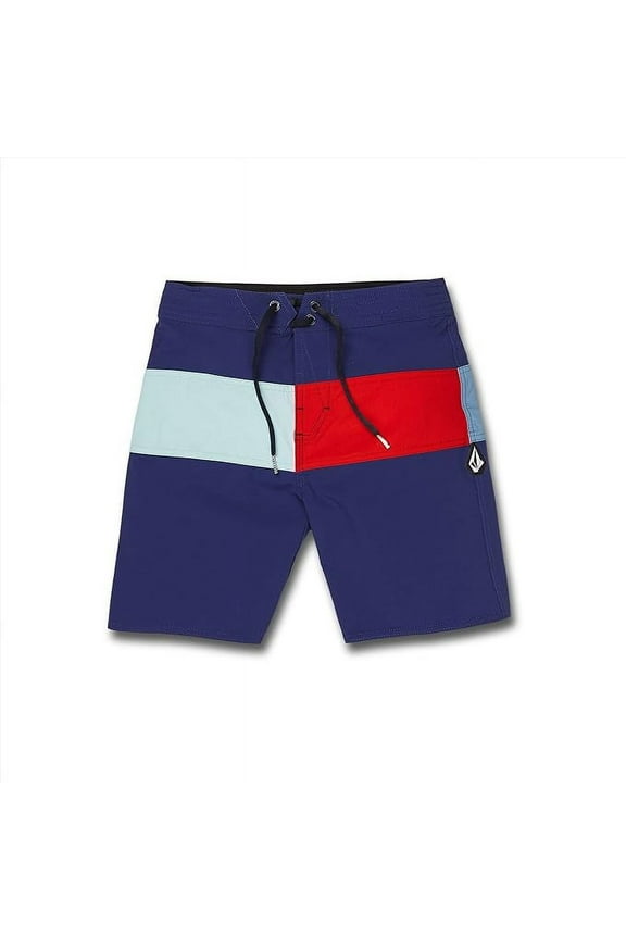 Big Boys Vision Liberators Stretch Colorblock Board Shorts, Blueprint Size 26
