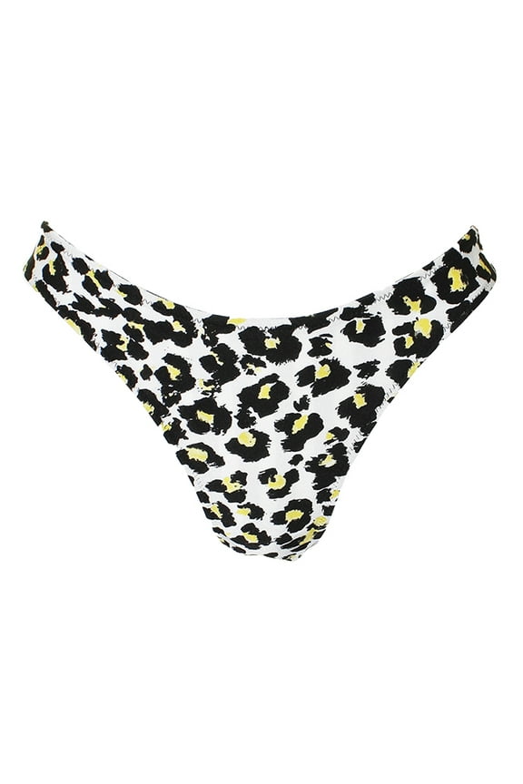Black Multi Seeing Spots Printed High-Leg Bikini Bottom M
